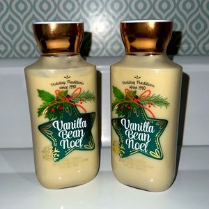 2 8oz bottles of Vanilla Bean Noel body lotion